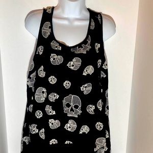 Midnight Hour Goth Black Skull Tank